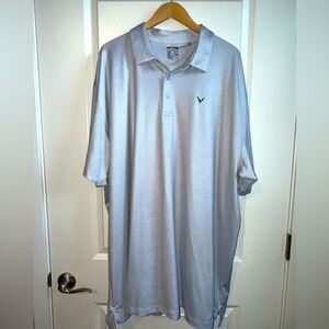 Callaway Men’s 3XLT Gray & White Pattern Opti-Dry Polo Shirt – Golf